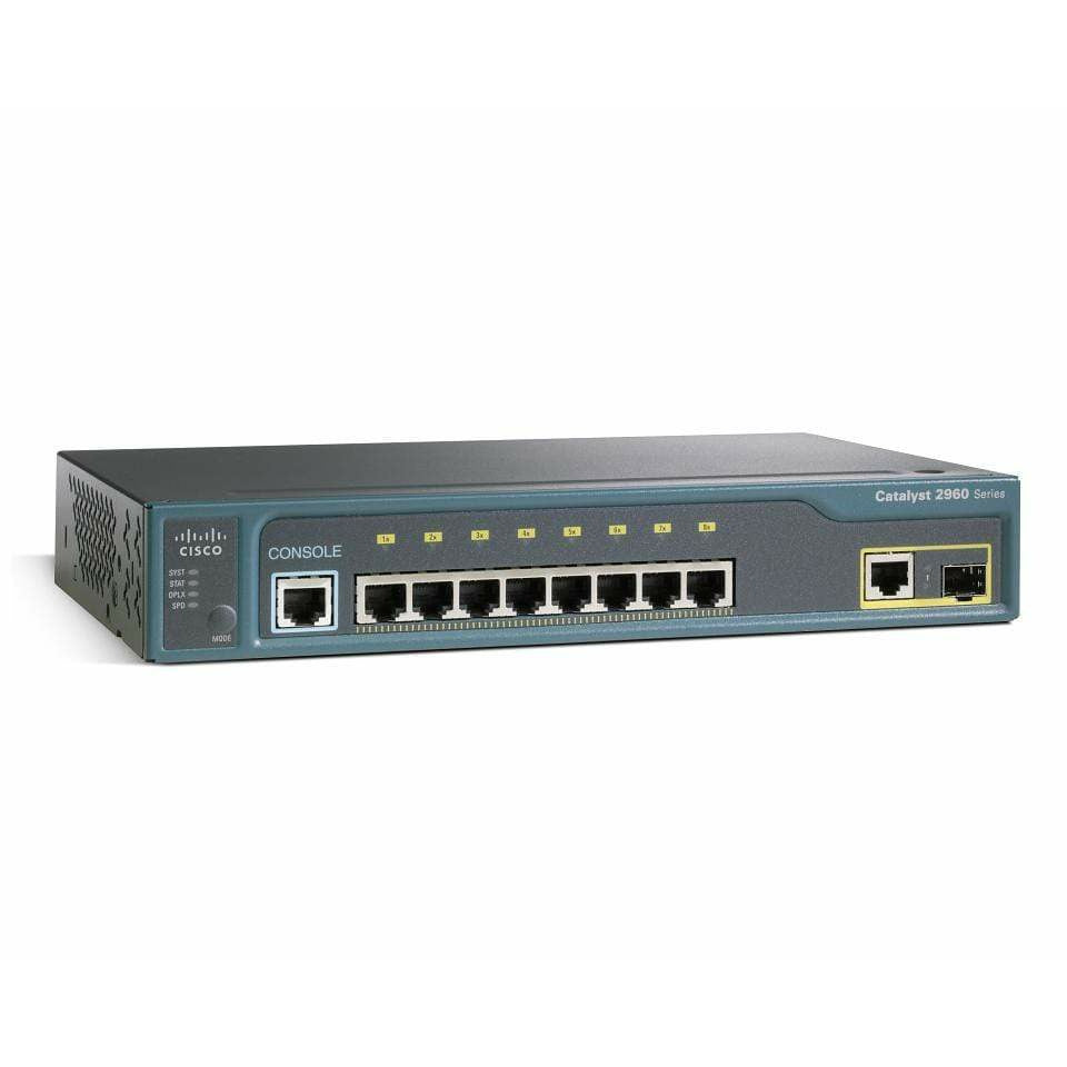 Cisco Catalyst 2960 8 Port 10/100 + 1 T/SFP Switch - WS-C2960-8TC